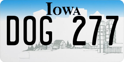 IA license plate DOG277