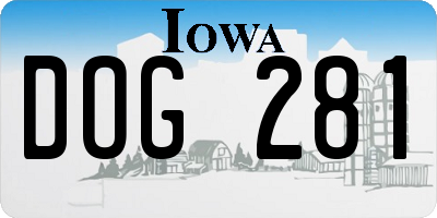 IA license plate DOG281