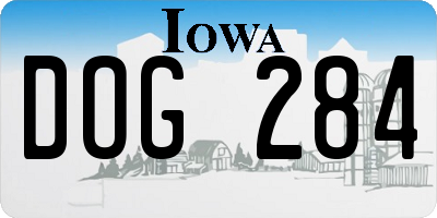 IA license plate DOG284
