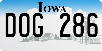 IA license plate DOG286
