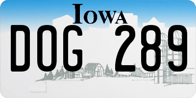 IA license plate DOG289