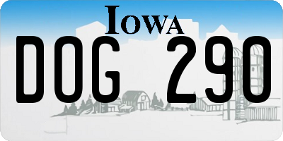 IA license plate DOG290