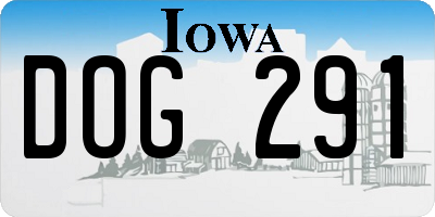 IA license plate DOG291