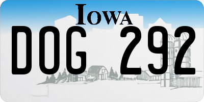 IA license plate DOG292