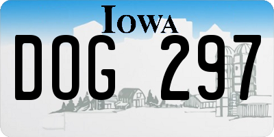 IA license plate DOG297