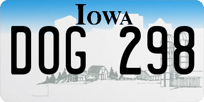 IA license plate DOG298