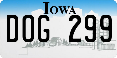 IA license plate DOG299