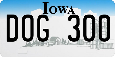 IA license plate DOG300