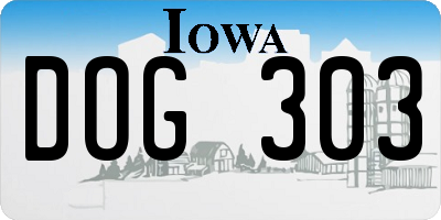 IA license plate DOG303