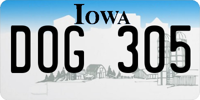 IA license plate DOG305