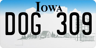 IA license plate DOG309