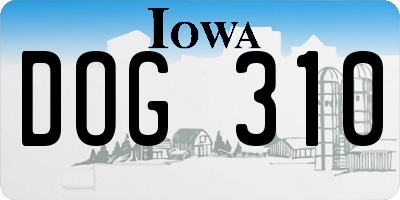 IA license plate DOG310