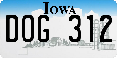 IA license plate DOG312
