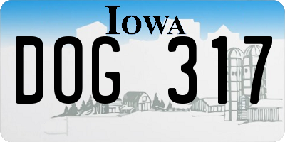 IA license plate DOG317