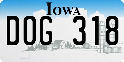 IA license plate DOG318