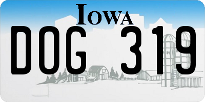 IA license plate DOG319