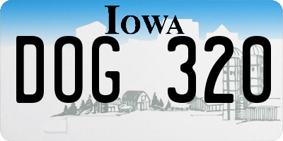 IA license plate DOG320