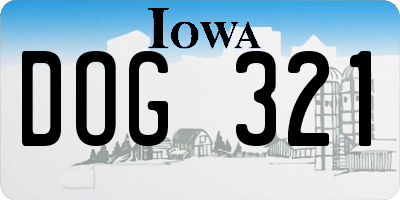 IA license plate DOG321