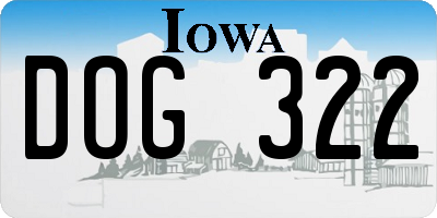IA license plate DOG322
