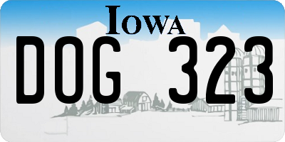 IA license plate DOG323
