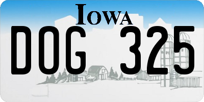 IA license plate DOG325