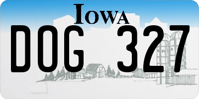 IA license plate DOG327