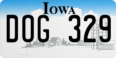 IA license plate DOG329