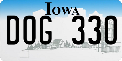 IA license plate DOG330