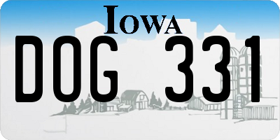 IA license plate DOG331