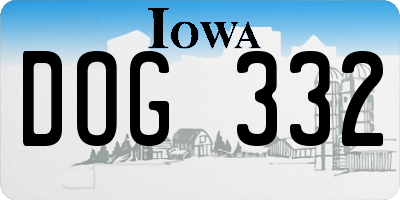 IA license plate DOG332