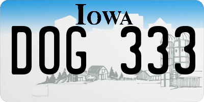 IA license plate DOG333