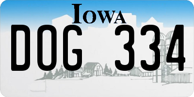 IA license plate DOG334