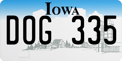 IA license plate DOG335