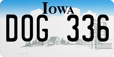 IA license plate DOG336