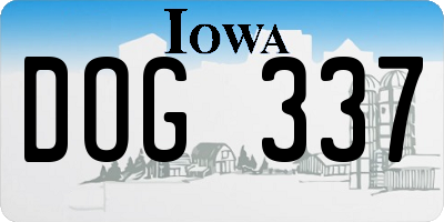 IA license plate DOG337