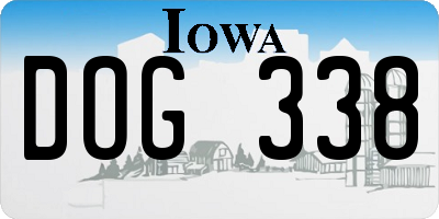 IA license plate DOG338