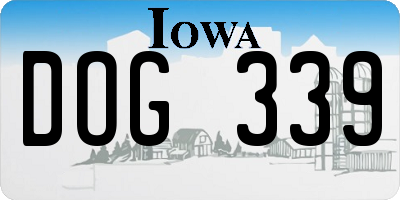 IA license plate DOG339