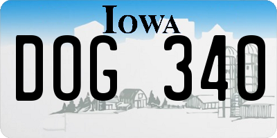 IA license plate DOG340