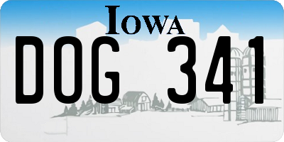 IA license plate DOG341