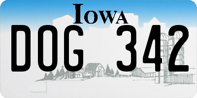 IA license plate DOG342