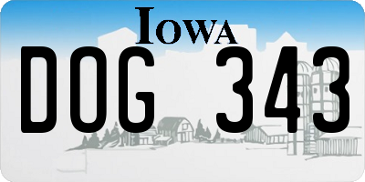 IA license plate DOG343