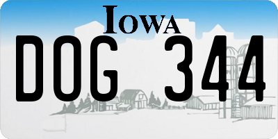 IA license plate DOG344