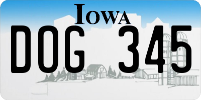 IA license plate DOG345