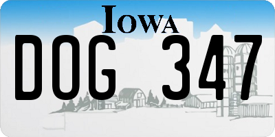 IA license plate DOG347