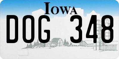 IA license plate DOG348