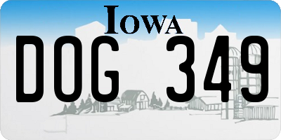 IA license plate DOG349
