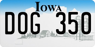 IA license plate DOG350