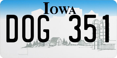 IA license plate DOG351