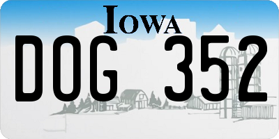 IA license plate DOG352