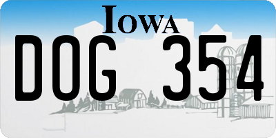 IA license plate DOG354